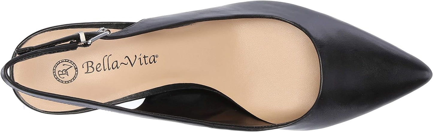 Bella Vita Women's Scarlett Slingback Pumps  Color Black Leather Size 7.5M