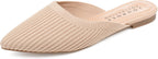 Journee Collection Women's Aniee  Flat Knit Mules  Beige Size 10