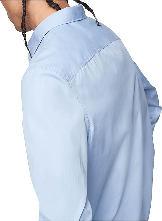 Calvin Klein Men's Solid Pocket Button-Down Easy Shirt  Color Serenity Size XL
