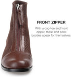 Journee Collection Women's Bexlie Front Zipper Capped Toe Booties  Color Brown Size 9.5M