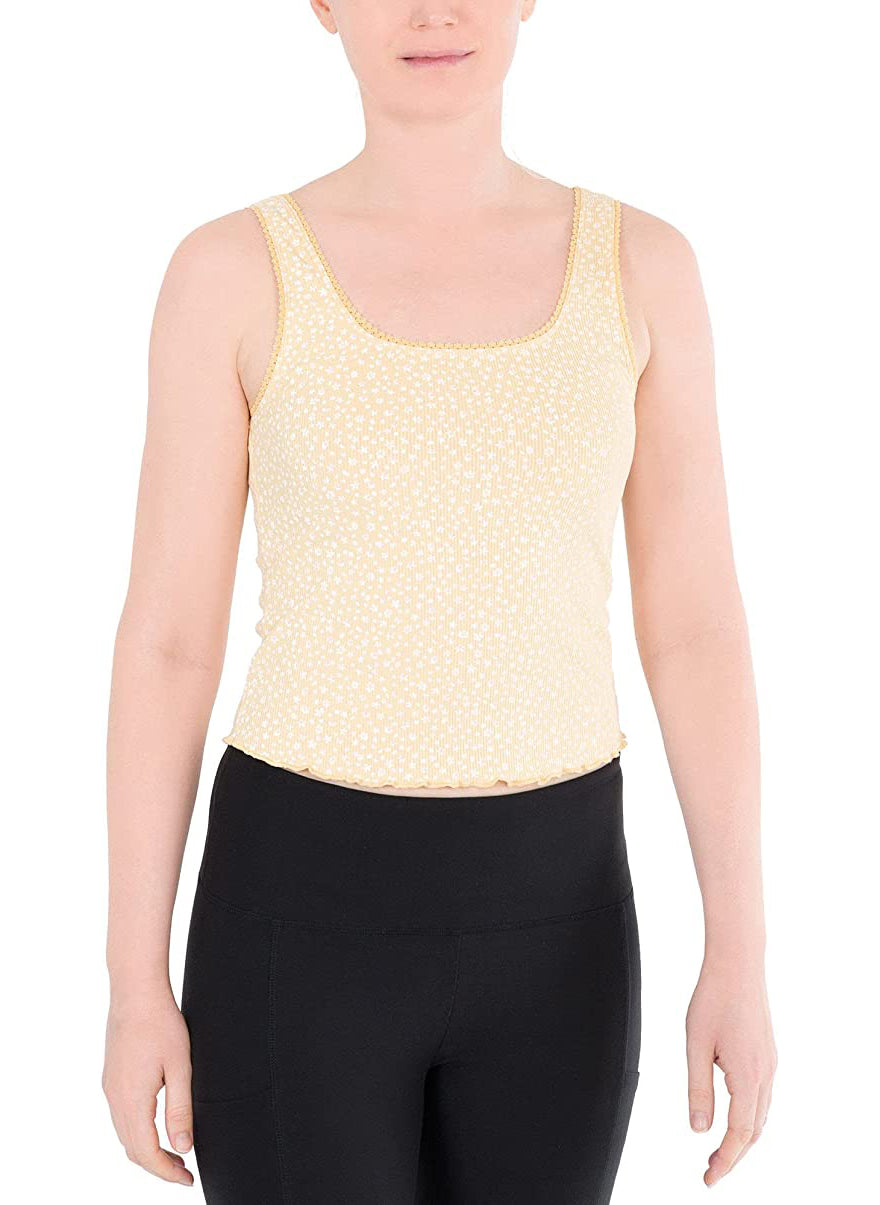Hippie Rose Juniors Square-Neck Lace-Trim Top  Color Sun Floral Size M