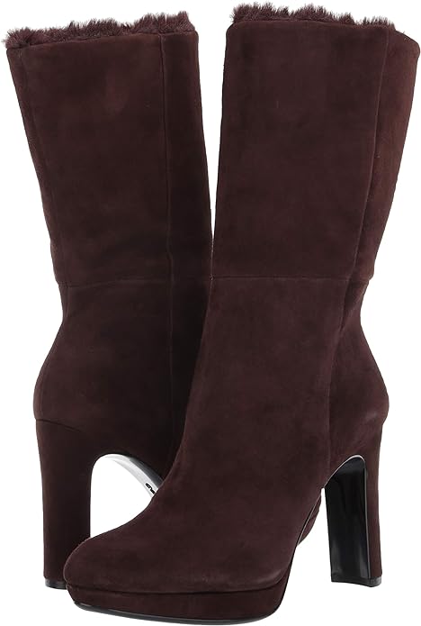 Calvin Klein Women's Pebbles Mid Calf Boot  Color Coffee Bean Size 10M