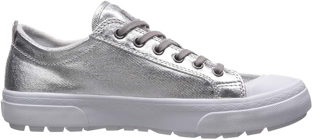 UGG Women's Aries Metallic Sneaker  Color Silver Size 6.5M