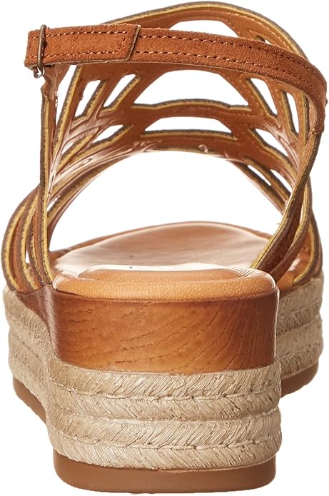 Bella Vita Women's Zip-Italy Platform Flat Sandal  Whiskey Leather  Size 10W