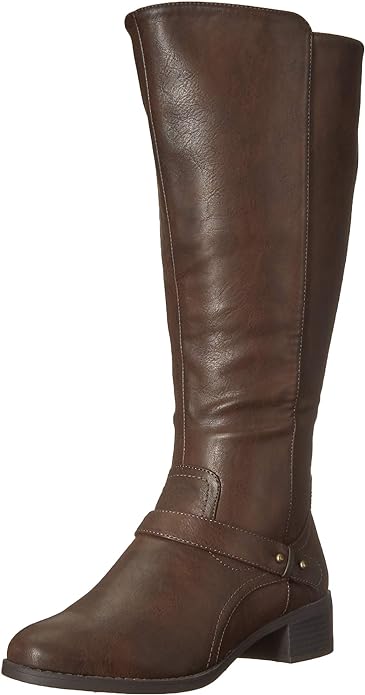 Easy Street Women's Jewel Wide-Calf Riding Boots  Brown Size 8