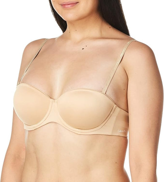 Calvin Klein Lightly Lined Constant Strapless Bra  Bare Nude Size 36DD
