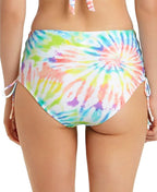 California Waves Tie-Dye Side Lace Up Swim Bottom  Multicolor Size XS
