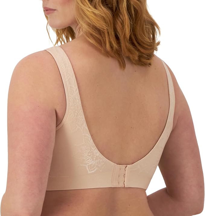 Bali Comfort Revolution Seamless Wireless Bra  Almond Aztec Size L