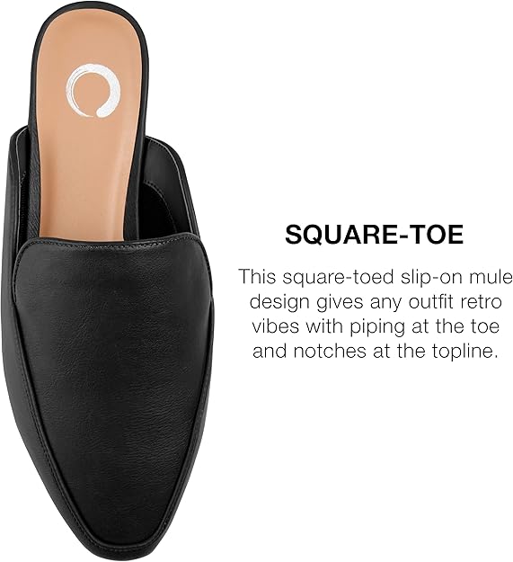 Journee Collection Women's Akza Mule Loafer Flat  Black Size 8W