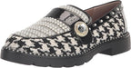 Betsey Johnson Women's Mariam Patent Trim Embellished Loafers  Houndstooth Size 5
