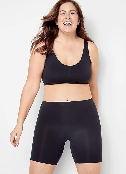 Jockey Women's Shapewear Skimmies Ultralight No-Chafe Slipshort  Black Size 2XL