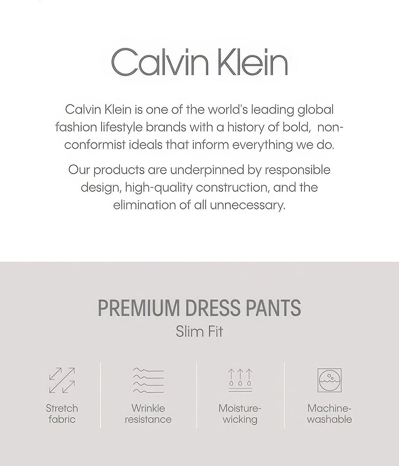 Calvin Klein Men's Slim-Fit Dress Pants  Black W31xL30