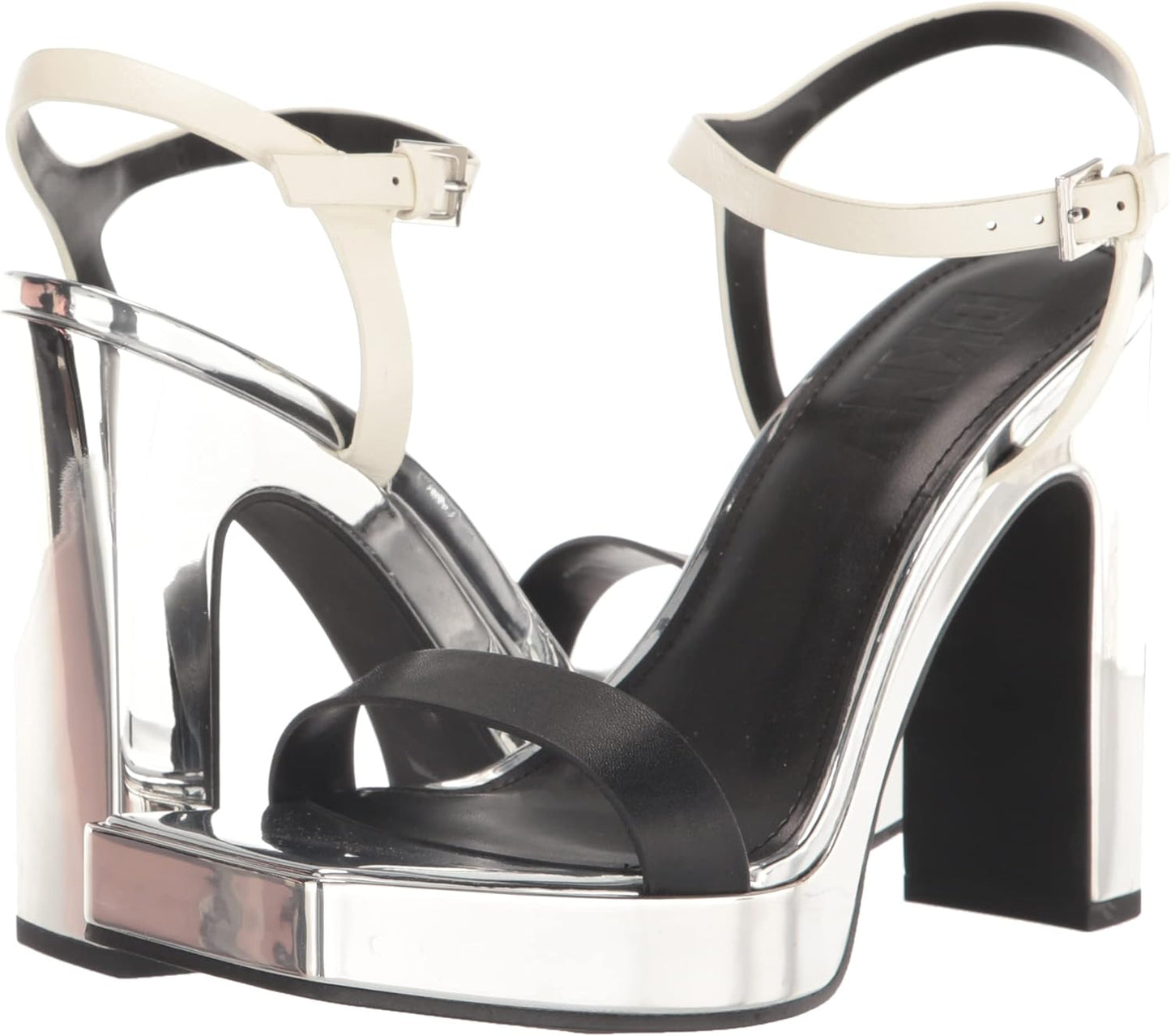 DKNY Women's Maiden Ankle-Strap Sandals  Color Black/Cream Size 5.5M