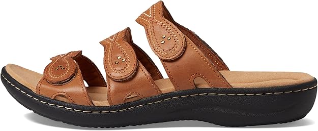 Clarks Women's Laurieann Ayla Slip-On Sandals  Dark Tan Size 12