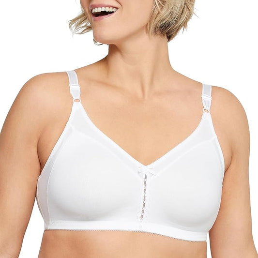 Bali Cotton Double Support Wireless Bra  White Size 34C