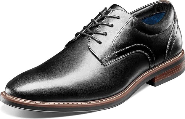Nunn Bush Men's Centro Flex Plain Toe Oxford  Black Size 9.5