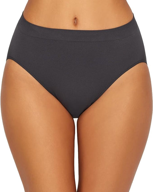 Bali Microfiber Hi Cut Brief  Color Gravel Gray Size 6/7