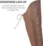 Journee Collection Women's Spritz Wide-Calf Lace-up Boots  Color Brown Size 8M