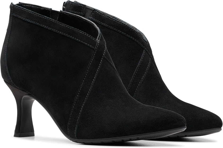 Clarks Women's Kataleyna Sol Ankle Boots  Black Suede Size 9.5W
