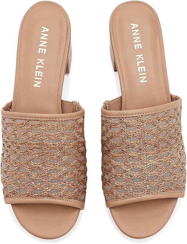 Anne Klein Women's Paros Platform Block Heel Dress Sandals  Nude Size 7