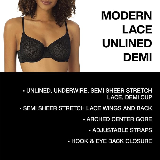 DKNY Modern Lace Unlined Sheer Demi Bra  Champagne Size 34B