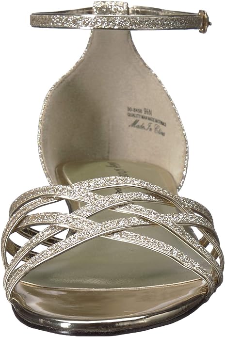 Easy Street Women's Tarrah Crossover Wedge Sandals  Color Gold Glitter Size 7.5M
