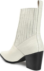 Journee Signature Women's Markka Chelsea Boot  Off White Size 10