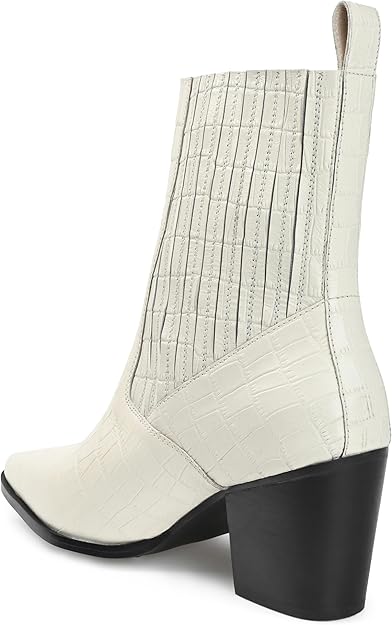 Journee Signature Women's Markka Chelsea Boot  Off White Size 10