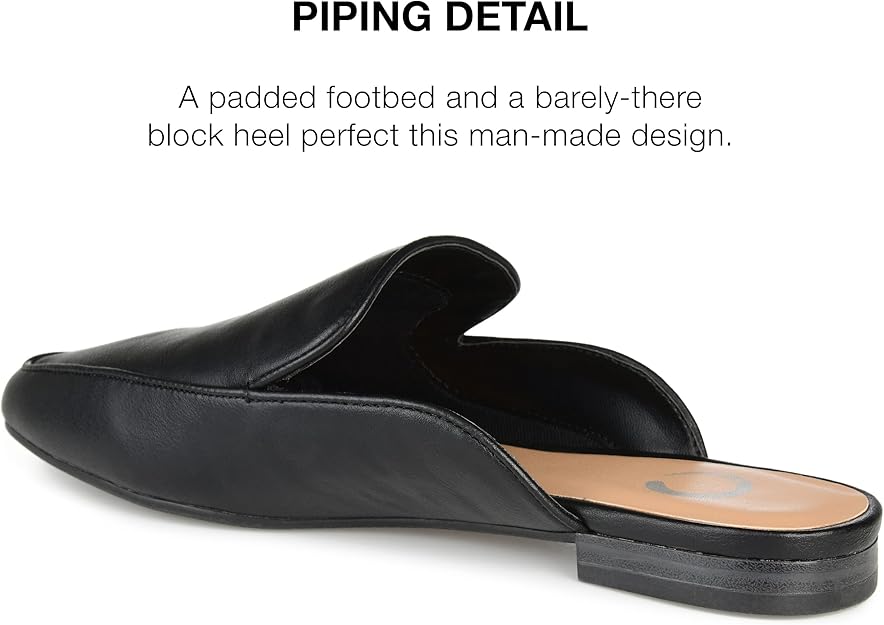 Journee Collection Women's Akza Mule Loafer Flat  Black Size 8W