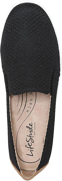 LifeStride Women's Next Level Slip-ons  Black Knit Size 10W S