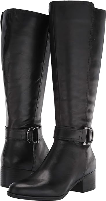 Naturalizer Women's Kelso Wide Calf High Shaft Boots  Black Size 7M WC