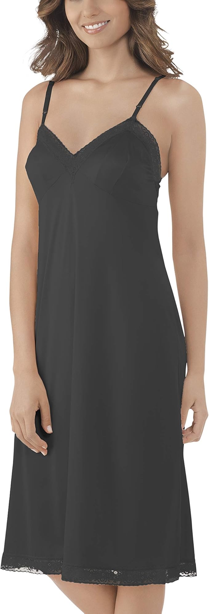 Vanity Fair Women's Anti-Static Nylon Full Slips for Under Dress  Midnight Black Size S