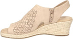 Easy Street Women's Serena Zip Wedge Sandal  Sand Size 8.5W
