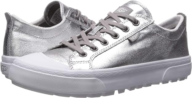 UGG Women's Aries Metallic Sneaker  Color Silver Size 6.5M