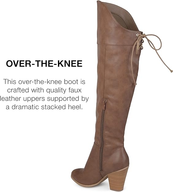 Journee Collection Women's Spritz Wide-Calf Lace-up Boots  Color Brown Size 8M