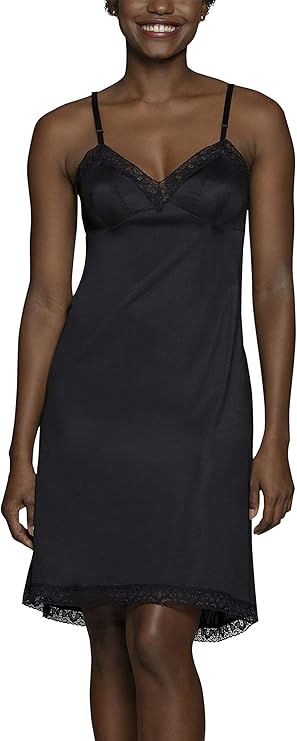 Vanity Fair Women's Anti-Static Nylon Full Slips for Under Dress  Midnight Black Size S