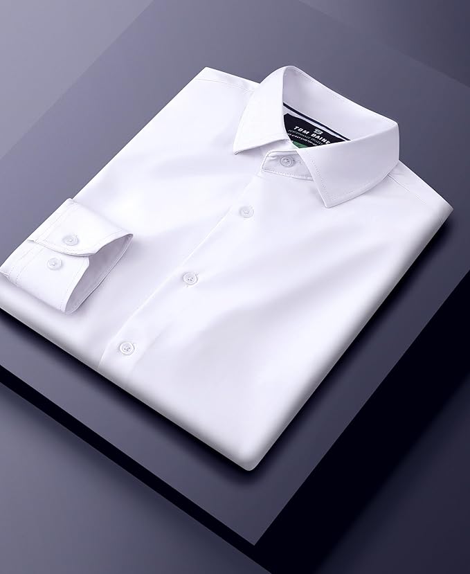 Tom Baine Men's Slim-Fit Performance Stretch Dress Shirt  White Size XL