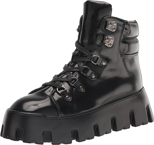Madden Girl Women's Alpine Lug-Sole Platform Ankle Boots  Color Black Size 7.5M