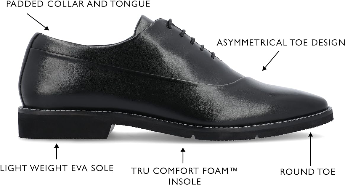Thomas & Vine Men's Odin Tru Comfort Oxford  Color Black Size 10M