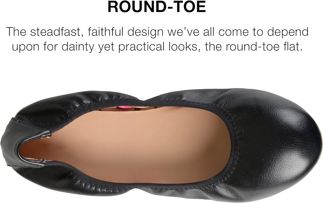Journee Collection Women's Lindy Round Toe Ballet Flats  Color Black Size 6M