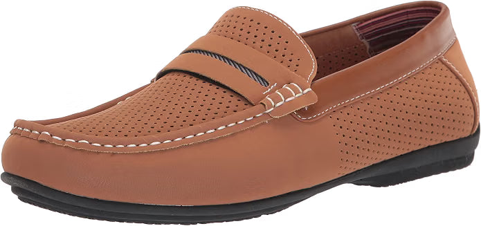 Stacy Adams Men's Corby Moccasin Toe Saddle Slip-on Loafers  Tan Size 7.5