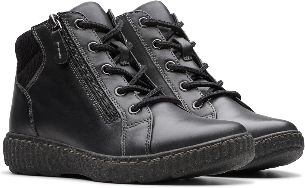 Clarks Women's Caroline Park Boots  Black Combi Leather Size 5