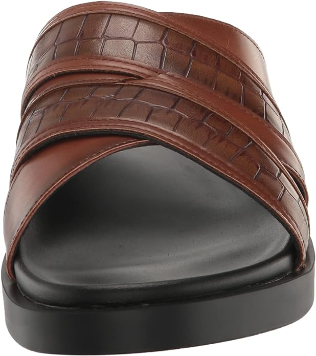 Stacy Adams Men's Mondo Cross Strap Slide Sandals  Color Cognac Size 9M