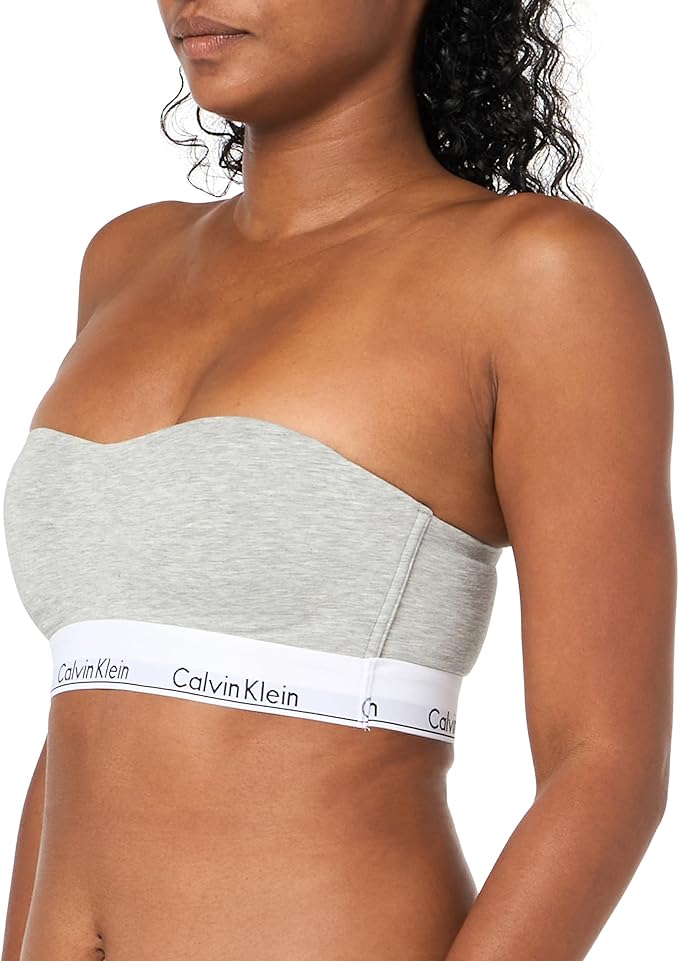 Calvin Klein Women's Modern Cotton Lightly Lined Bra  Grey Heather Size S