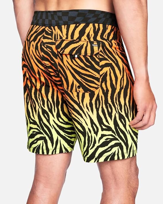 Hurley Men's Phantom Fastlane AC Zebra 18" Boardshorts  Color Orange Size 29
