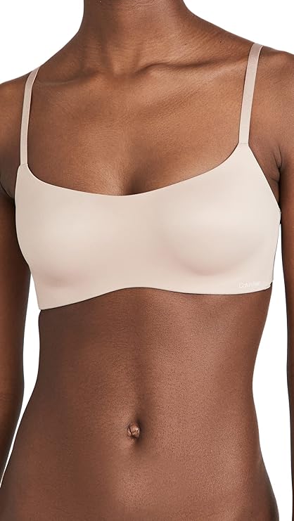 Calvin Klein Liquid Touch Lightly Lined Scoop Neck Bra  Honey Almond Nude Size 34C