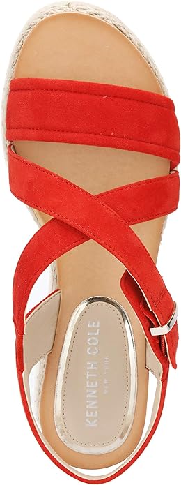 Kenneth Cole New York Platform X-Band Heeled Sandal  Color Red Size 7M