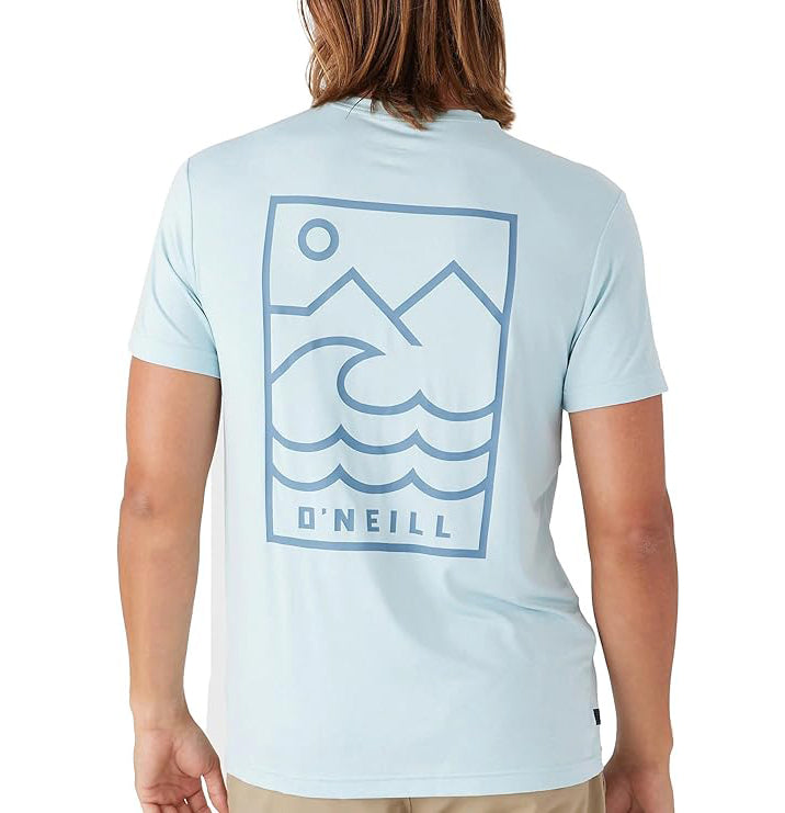 O'Neill Men's TRVLR UPF Staple Active T-Shirt  Heather Light Blue Size 2XL