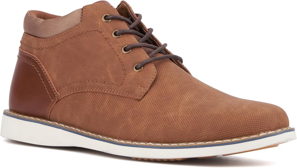 Reserved Footwear Men's Keith  Casual Round Toe Boots  Cognac Size 10.5