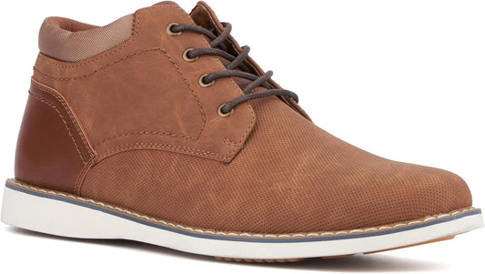 Reserved Footwear Men's Keith  Casual Round Toe Boots  Cognac Size 10.5